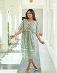 Mint Green Utsav Chikankari Dress - Charkha TalesMint Green Utsav Chikankari Dress