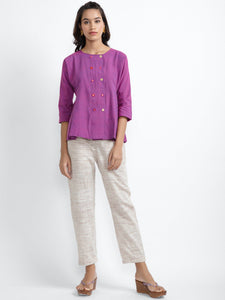 Mirror Work Co-Ord Set - Purple