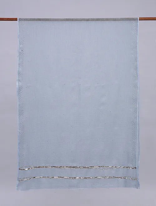 Mukaish Kota Dupatta - Blue - Charkha TalesMukaish Kota Dupatta - Blue