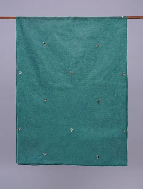 Mukaish Kota Dupatta - Green - Charkha TalesMukaish Kota Dupatta - Green
