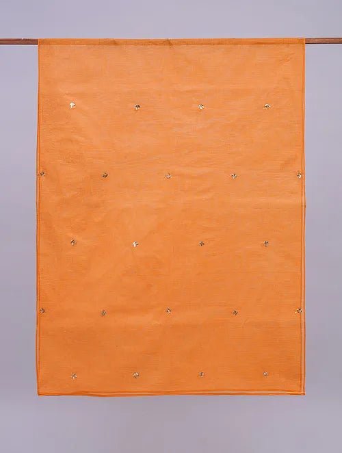 Mukaish Kota Dupatta - Orange - Charkha TalesMukaish Kota Dupatta - Orange