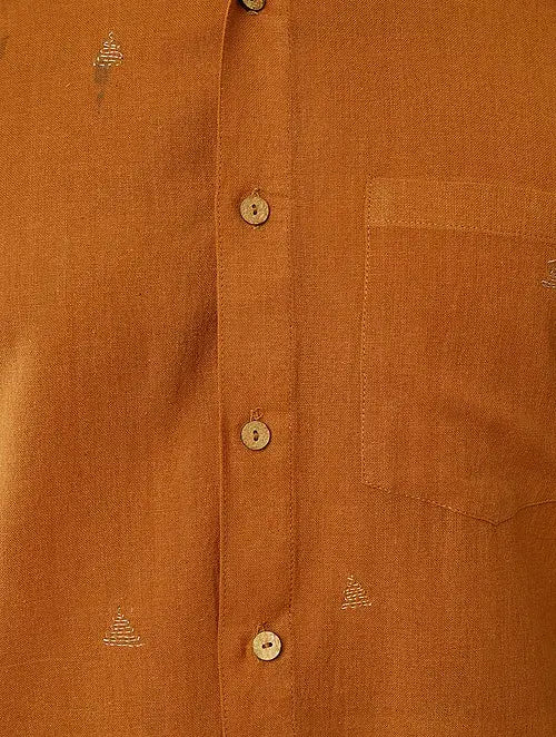 Mustard Khadi Cotton Shirt - Charkha TalesMustard Khadi Cotton Shirt