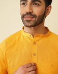 Mustard Yellow Kantha Cotton Kurta - Charkha TalesMustard Yellow Kantha Cotton Kurta