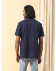Navy Blue Embroidered Men Shirt - Charkha TalesNavy Blue Embroidered Men Shirt