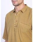 Olive Green Designer Tie Dye Shirt - Charkha TalesOlive Green Designer Tie Dye Shirt