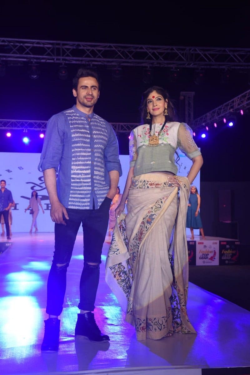 Ombre Cotton Shirt - Indigo Blue - Charkha TalesOmbre Cotton Shirt - Indigo Blue