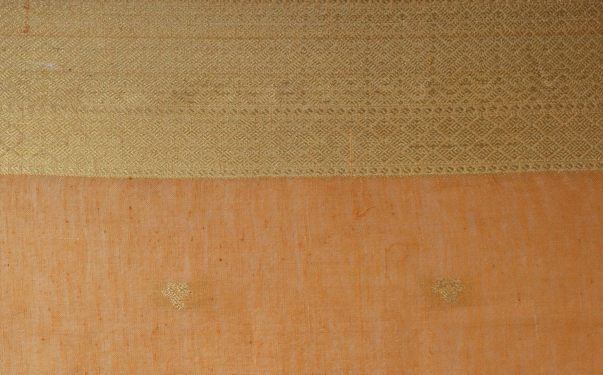 Orange Banarsi Butte Fabric - Charkha TalesOrange Banarsi Butte Fabric