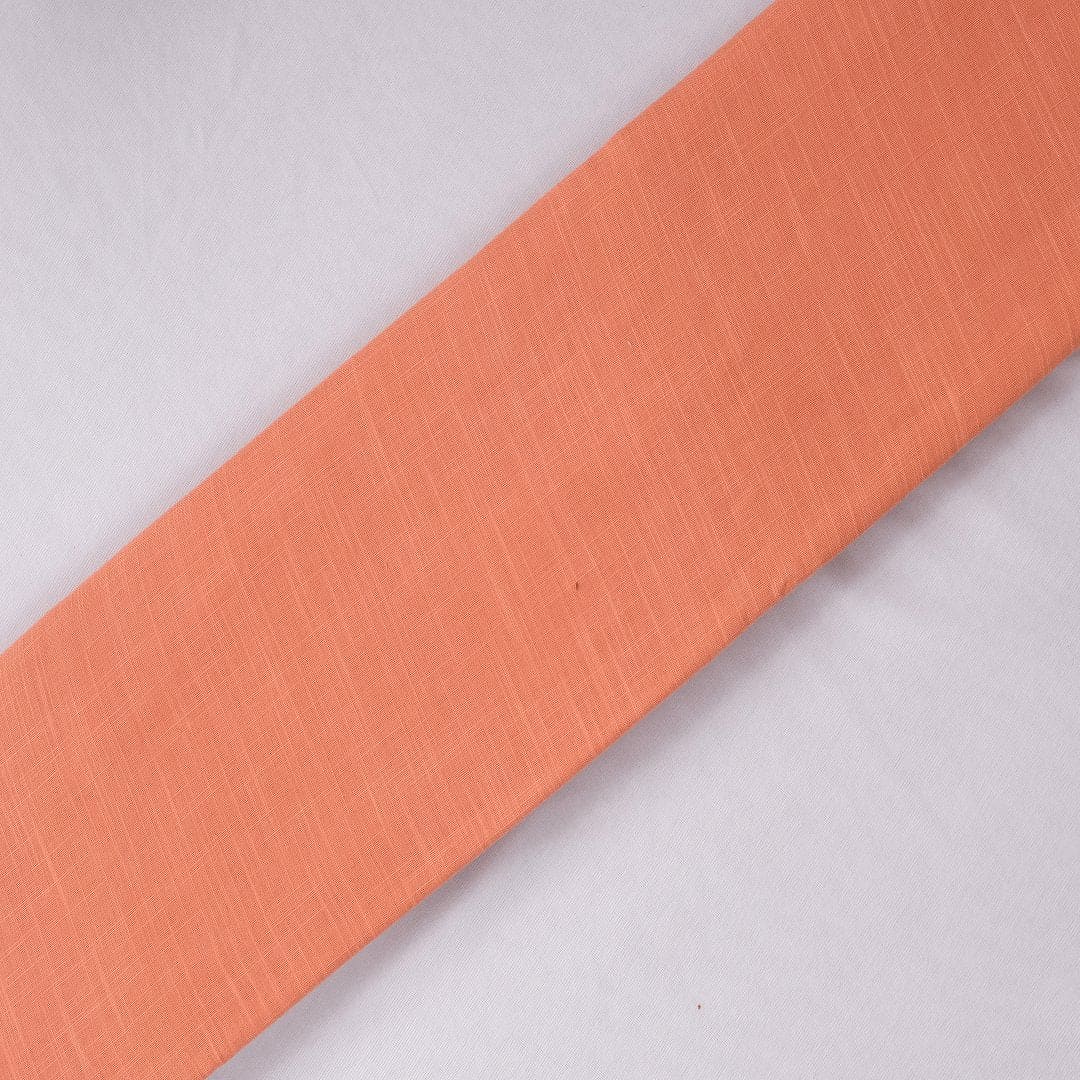 Orange Slub Cotton Fabric - Charkha TalesOrange Slub Cotton Fabric