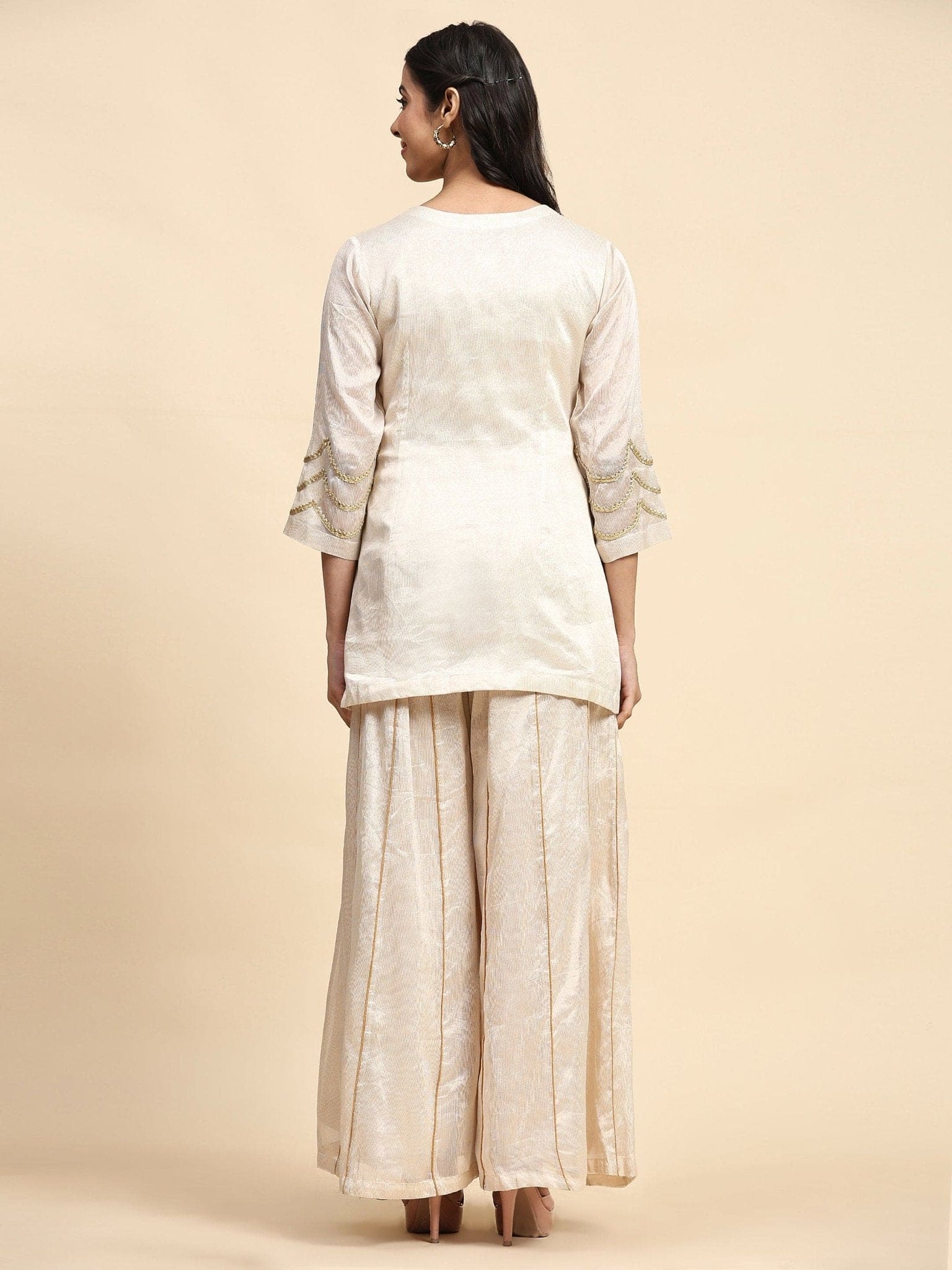 Patch Work Co - Ord Set - Off - White - Charkha TalesPatch Work Co - Ord Set - Off - White