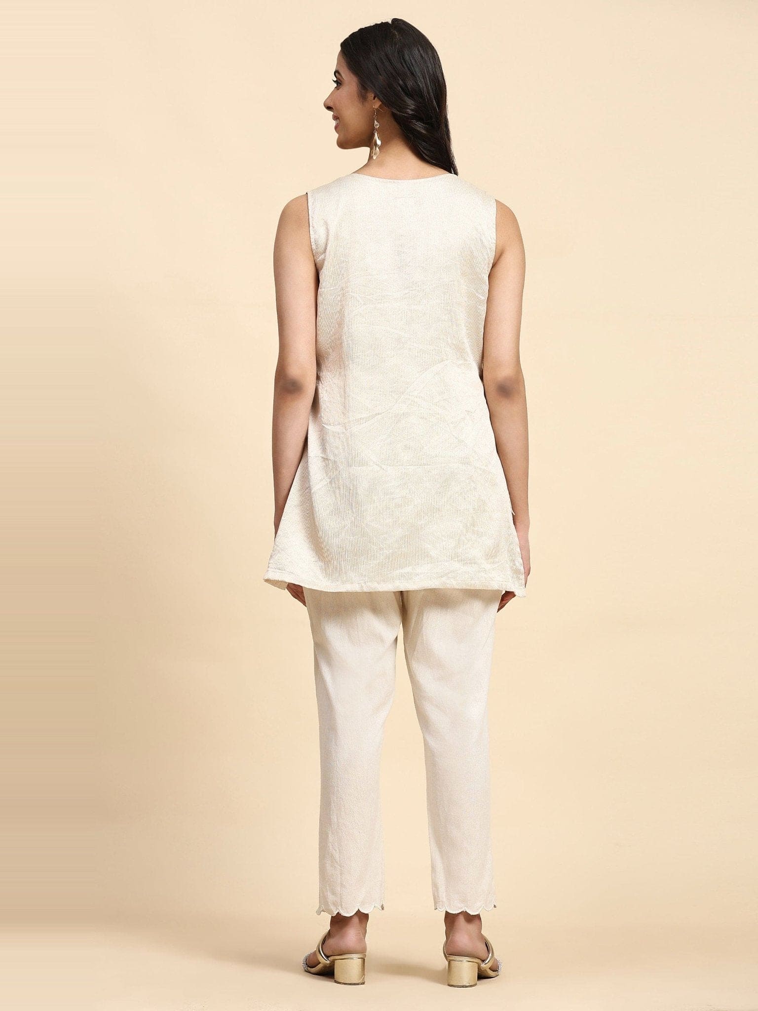 Patch Work Co - Ord Set - Off - White - Charkha TalesPatch Work Co - Ord Set - Off - White