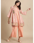 Peach Beads Jumpsuit With Jacket - Charkha TalesPeach Beads Jumpsuit With Jacket
