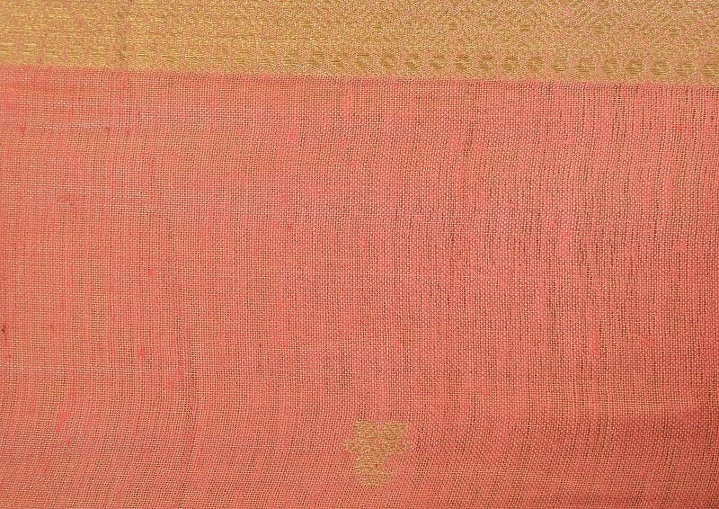 Pink Banarsi Zari Border Silk Fabric - Charkha TalesPink Banarsi Zari Border Silk Fabric