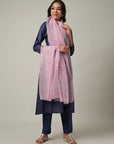 Pink Block Printed Kota Dupatta - Charkha TalesPink Block Printed Kota Dupatta