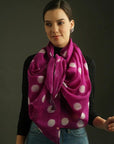 Pink Clamp Dye Chanderi Silk Stole - Charkha TalesPink Clamp Dye Chanderi Silk Stole