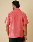 Pink Khadi Zari Motif Shirt - Charkha TalesPink Khadi Zari Motif Shirt
