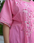 Pink Utasv Chikankari Handkerchief Dress - Charkha TalesPink Utasv Chikankari Handkerchief Dress