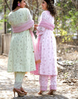 Pink Women Block Print Kurta set - Charkha TalesPink Women Block Print Kurta set