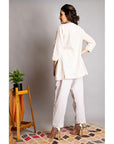 "Purity "  Off-White Chikankari Top and Pant Set of 2 - Charkha tales