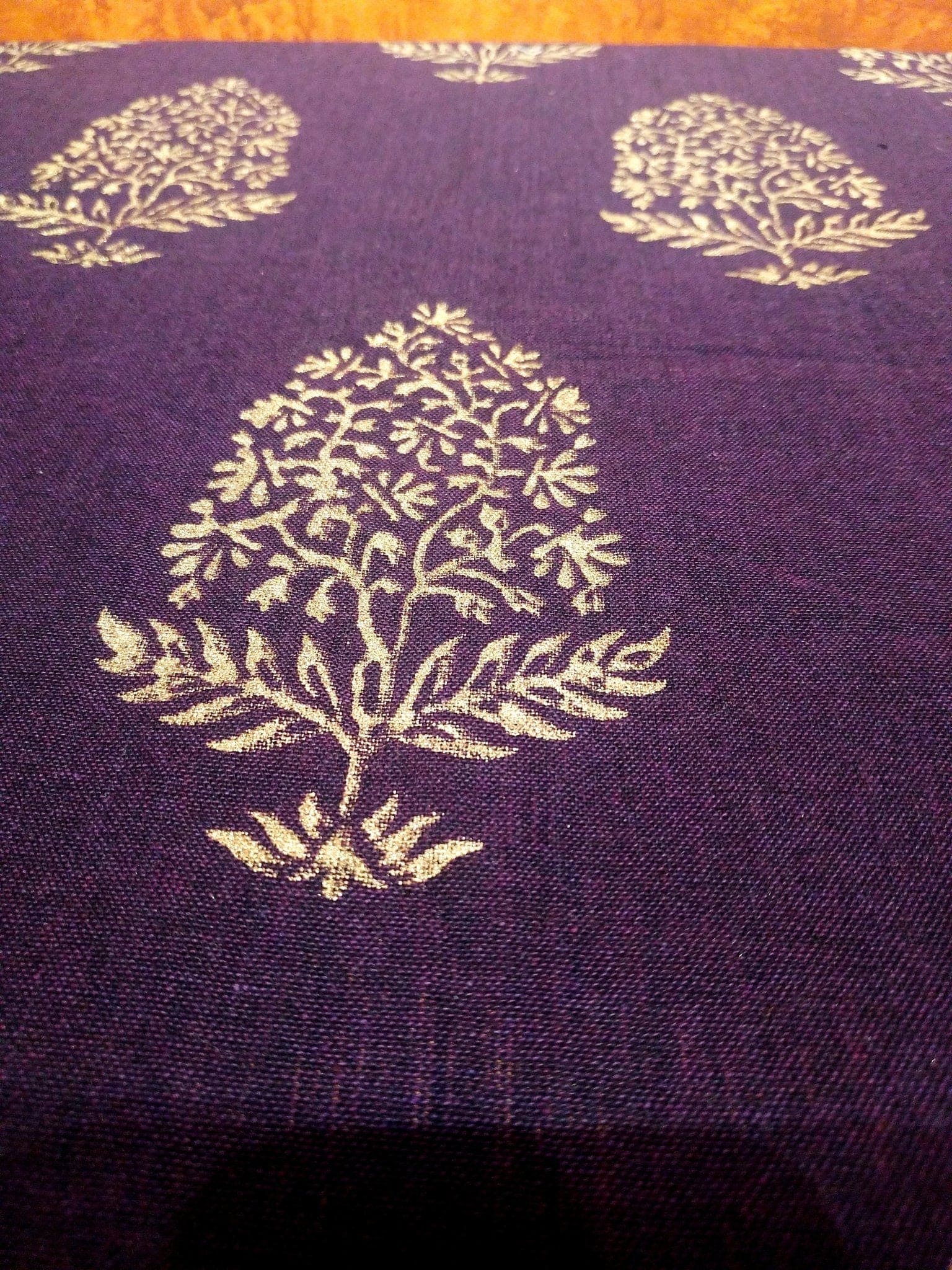 Purple Block print Cotton Fabric - Charkha TalesPurple Block print Cotton Fabric