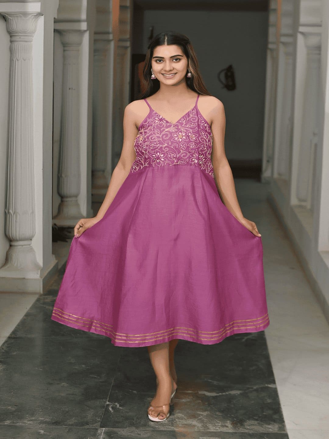 Purple Gotta Compliments Dress. - Charkha TalesPurple Gotta Compliments Dress.