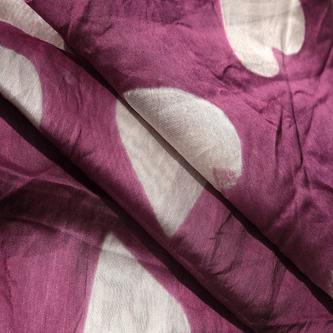 Purple Tie Dye Silk Chanderi Fabric - Charkha TalesPurple Tie Dye Silk Chanderi Fabric
