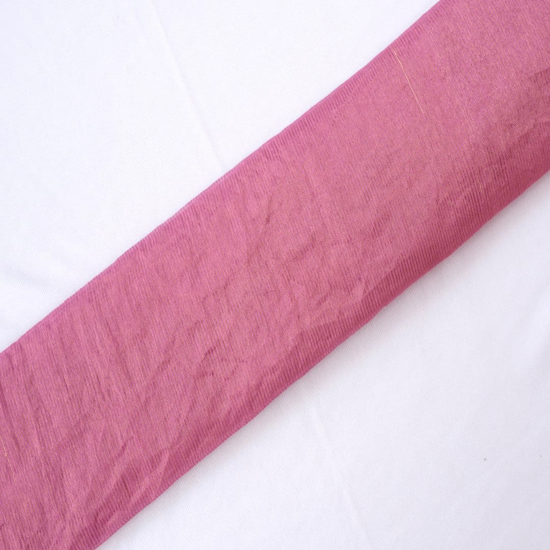 Rani Pink Stripes Silk Chanderi Fabric - Charkha TalesRani Pink Stripes Silk Chanderi Fabric
