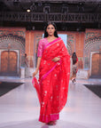 Red Butta Pure Chanderi Silk Saree - Charkha TalesRed Butta Pure Chanderi Silk Saree