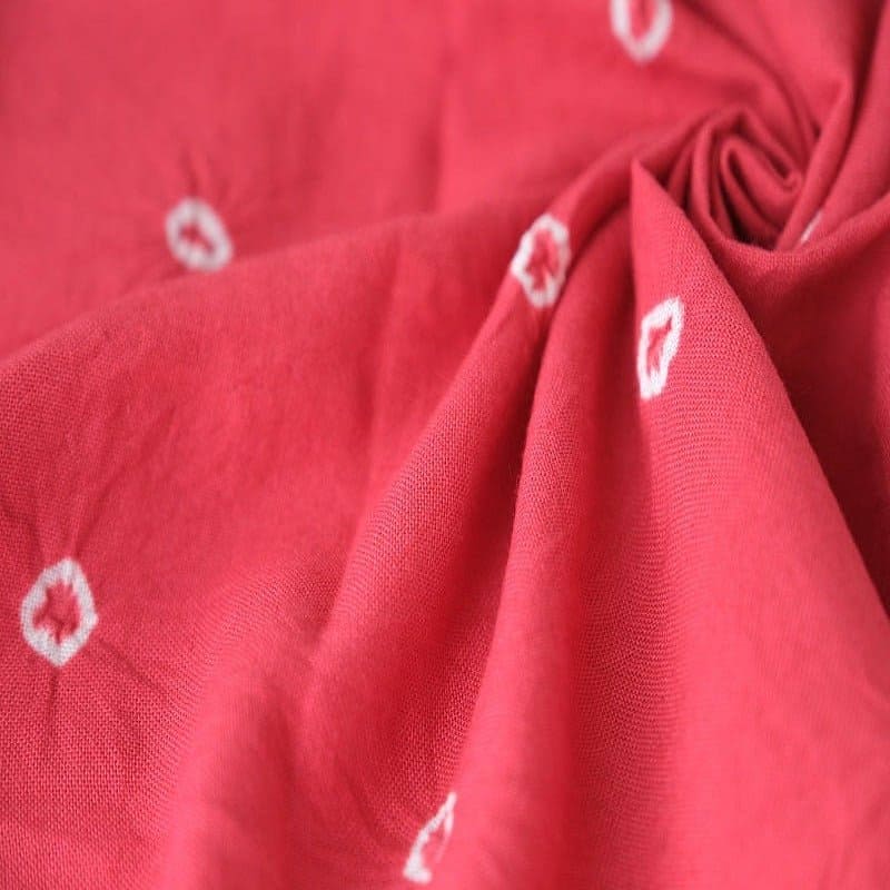 Red Hand Dyed Khadi Fabric - Charkha TalesRed Hand Dyed Khadi Fabric