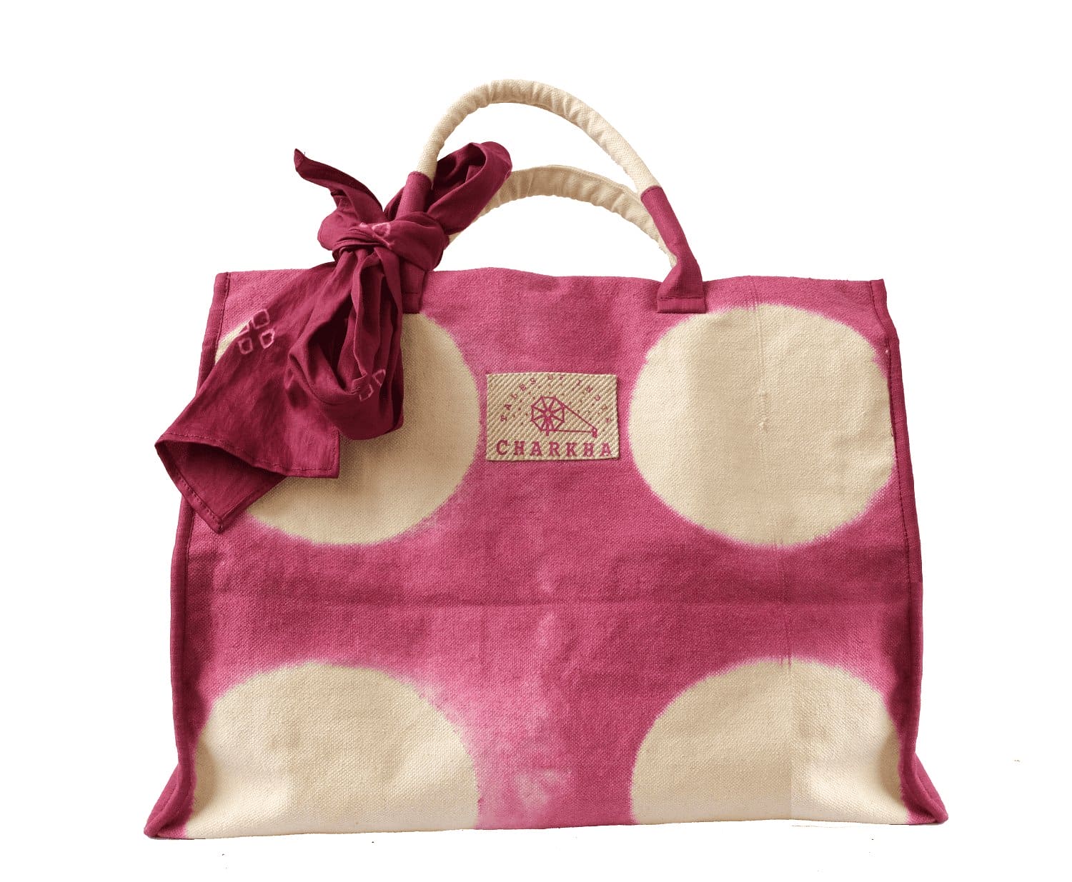 Red Tie Dye Tote Bag - Charkha TalesRed Tie Dye Tote Bag