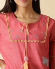 Rosy pink Women Cotton Dress - Charkha TalesRosy pink Women Cotton Dress