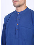 Royal Blue Tie & Dye Men Short Kurta - Charkha TalesRoyal Blue Tie & Dye Men Short Kurta