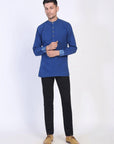Royal Blue Tie & Dye Men Short Kurta - Charkha TalesRoyal Blue Tie & Dye Men Short Kurta