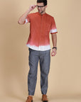 Rust Hand Crafted Dyed Men Shirt - Charkha TalesRust Hand Crafted Dyed Men Shirt