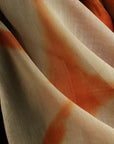 Rust orange Clamp Dye Chanderi Silk Stole - Charkha TalesRust orange Clamp Dye Chanderi Silk Stole