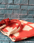 Rust Tie Dye Trapezium Bag - Charkha TalesRust Tie Dye Trapezium Bag