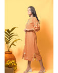 Rust Yellow Style Women's Dress - Charkha TalesRust Yellow Style Women's Dress