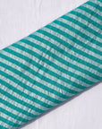 Sea-Green Silver Stripes Chanderi Fabric - Charkha TalesSea-Green Silver Stripes Chanderi Fabric