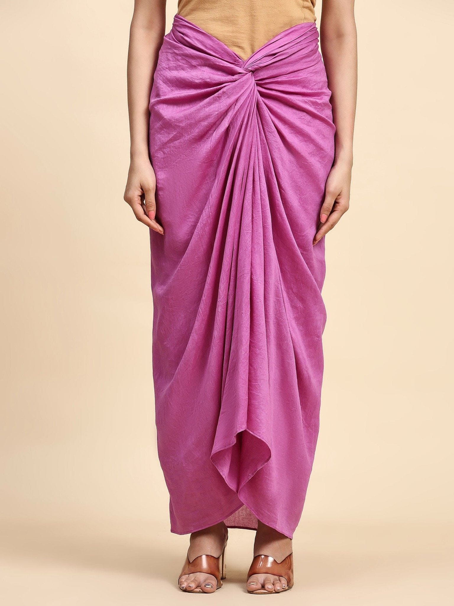 Sequin Work Cape Set - Mauve Pink - Charkha TalesSequin Work Cape Set - Mauve Pink