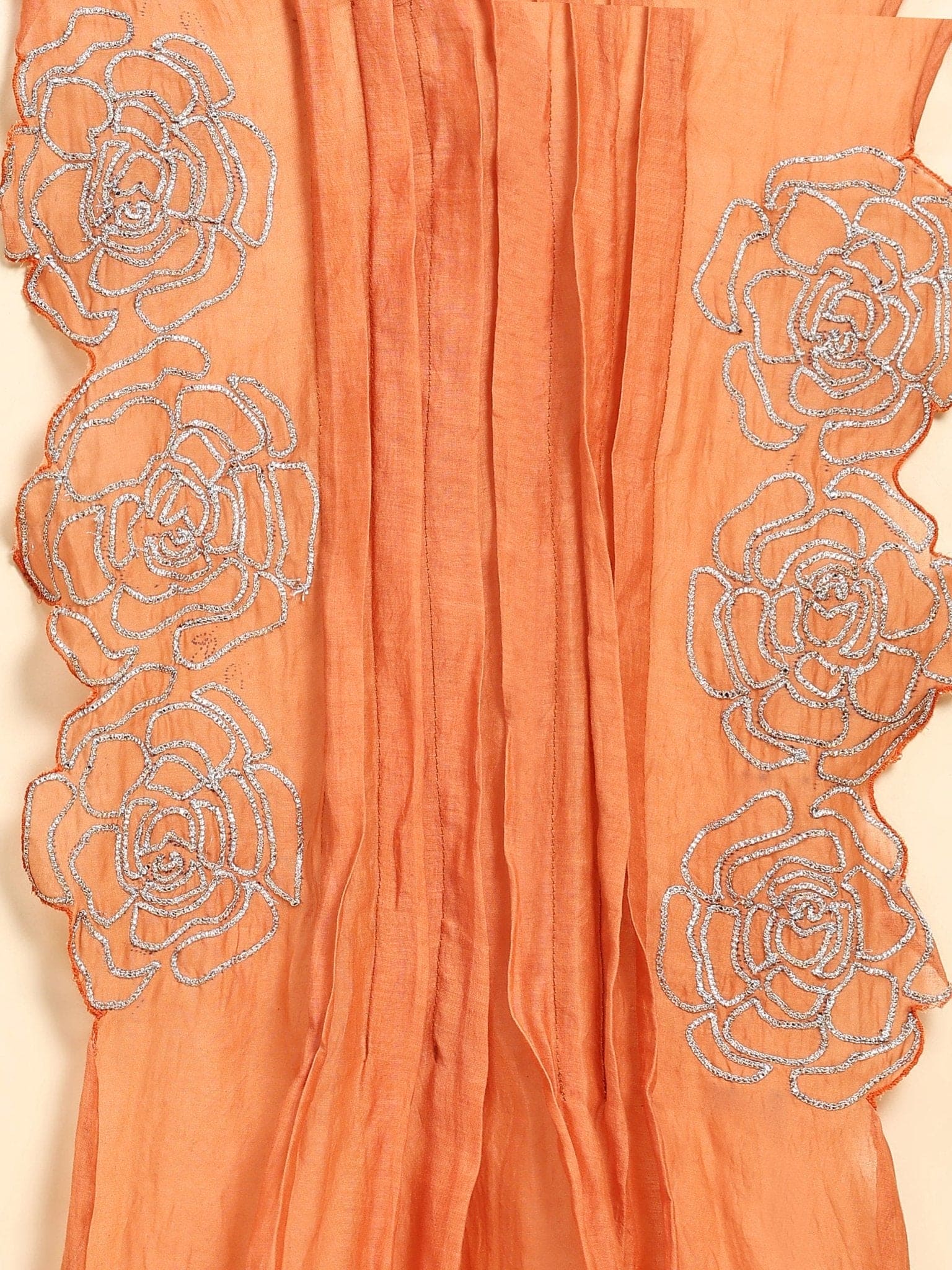 Shimmer Chikankari Kurta Set - Rust Orange - Charkha TalesShimmer Chikankari Kurta Set - Rust Orange