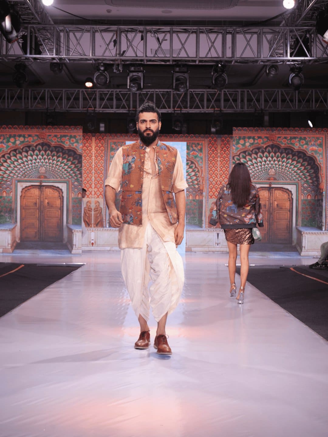 Silk Gondh Print Men Jacket - Brown - Charkha TalesSilk Gondh Print Men Jacket - Brown