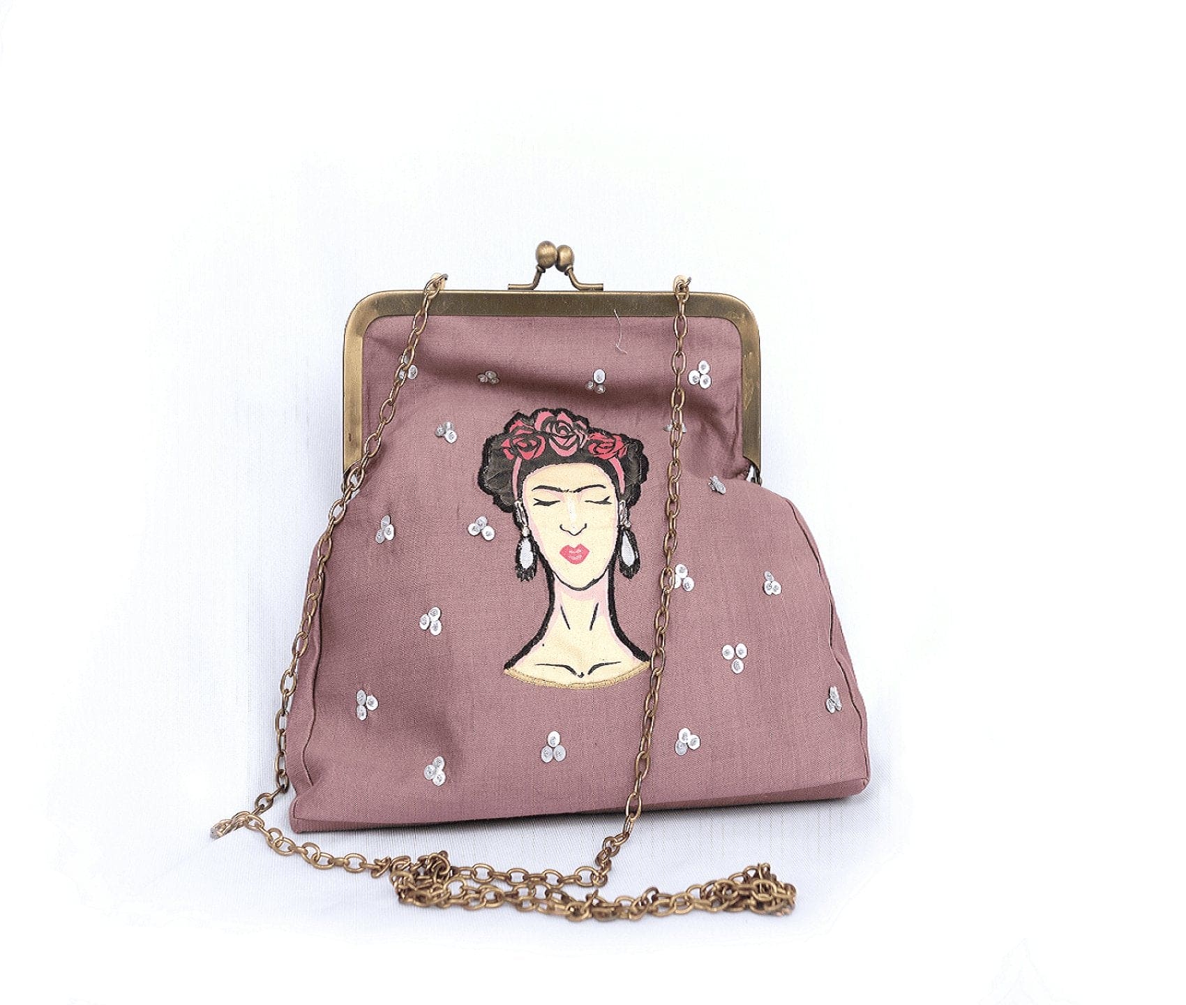 Silk Hand Painted Clutch - Violet - Charkha TalesSilk Hand Painted Clutch - Violet