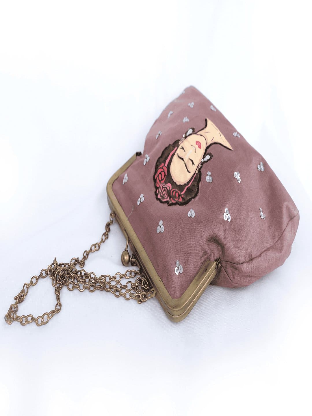 Silk Hand Painted Clutch - Violet - Charkha TalesSilk Hand Painted Clutch - Violet