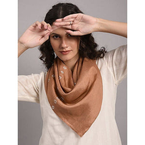 Silk Scarf - Brown
