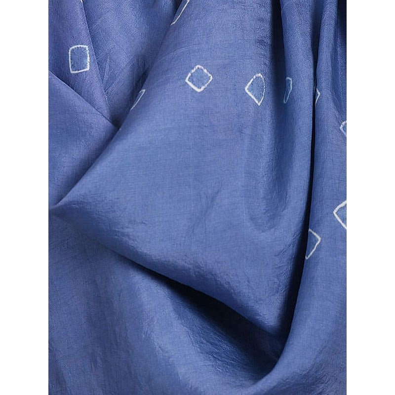 Silk Scarf - Grey - Blue - Charkha TalesSilk Scarf - Grey - Blue