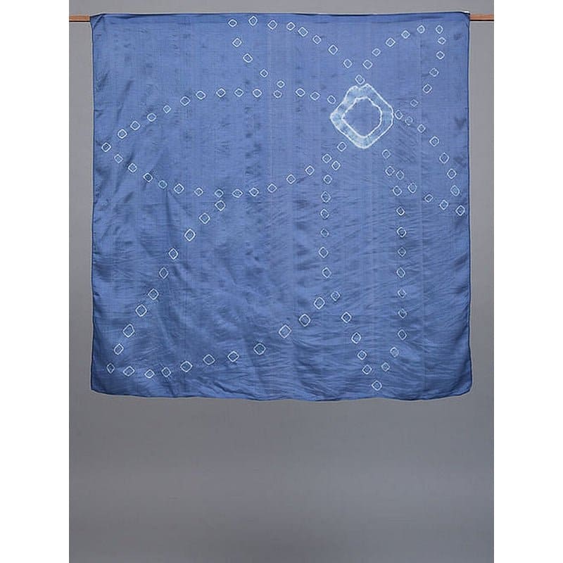 Silk Scarf - Grey - Blue - Charkha TalesSilk Scarf - Grey - Blue