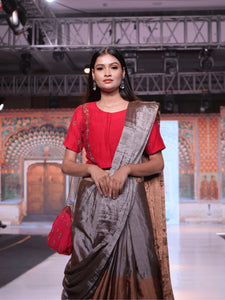 Banarasi Tissue Saree - Silver & Gold