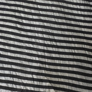 Silver Stripes Chanderi Fabric - Black