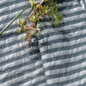 Silver Stripes Fabric - Blue