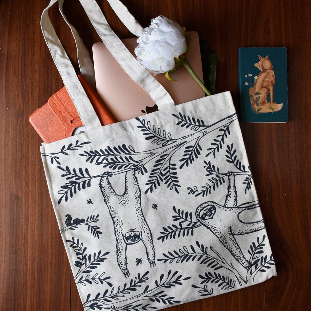 Sloth Canvas Bag - Charkha TalesSloth Canvas Bag