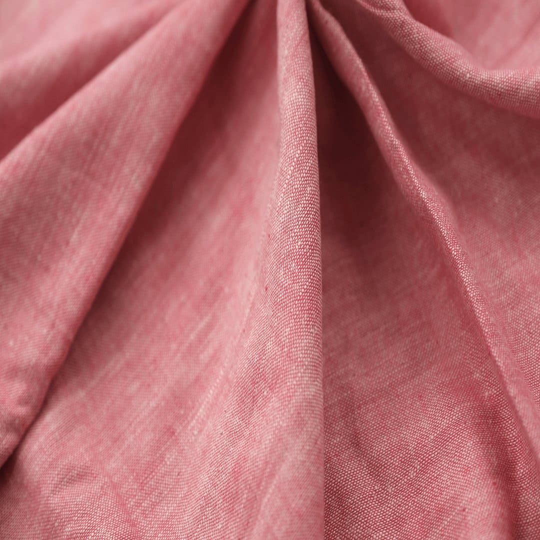 Textured Khadi Cotton Fabric - Red - Charkha TalesTextured Khadi Cotton Fabric - Red